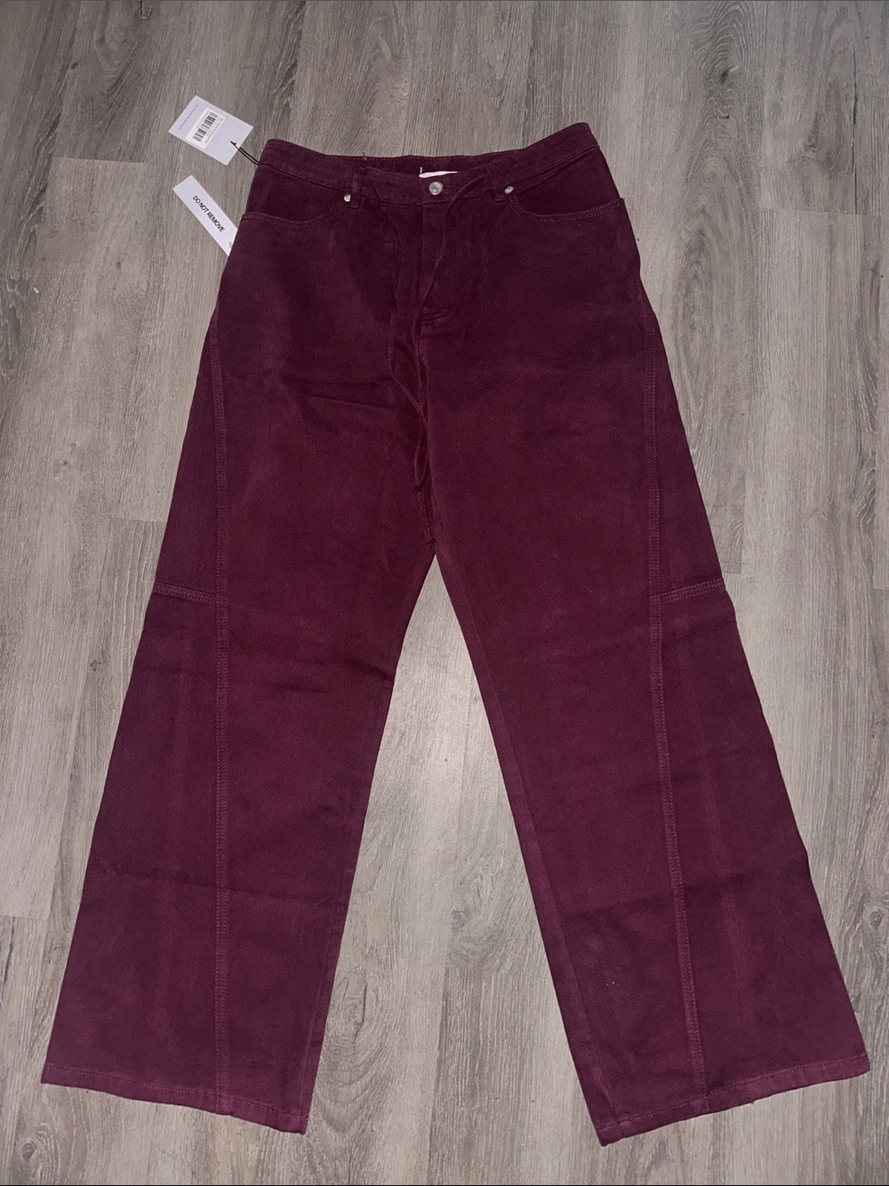 Brand New Princess Polly Wide-Leg Jeans in Deep Burgundy